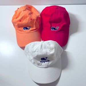 Set of 3 Vineyard Vines Baseball HatsCaps 2 adults 1 kids